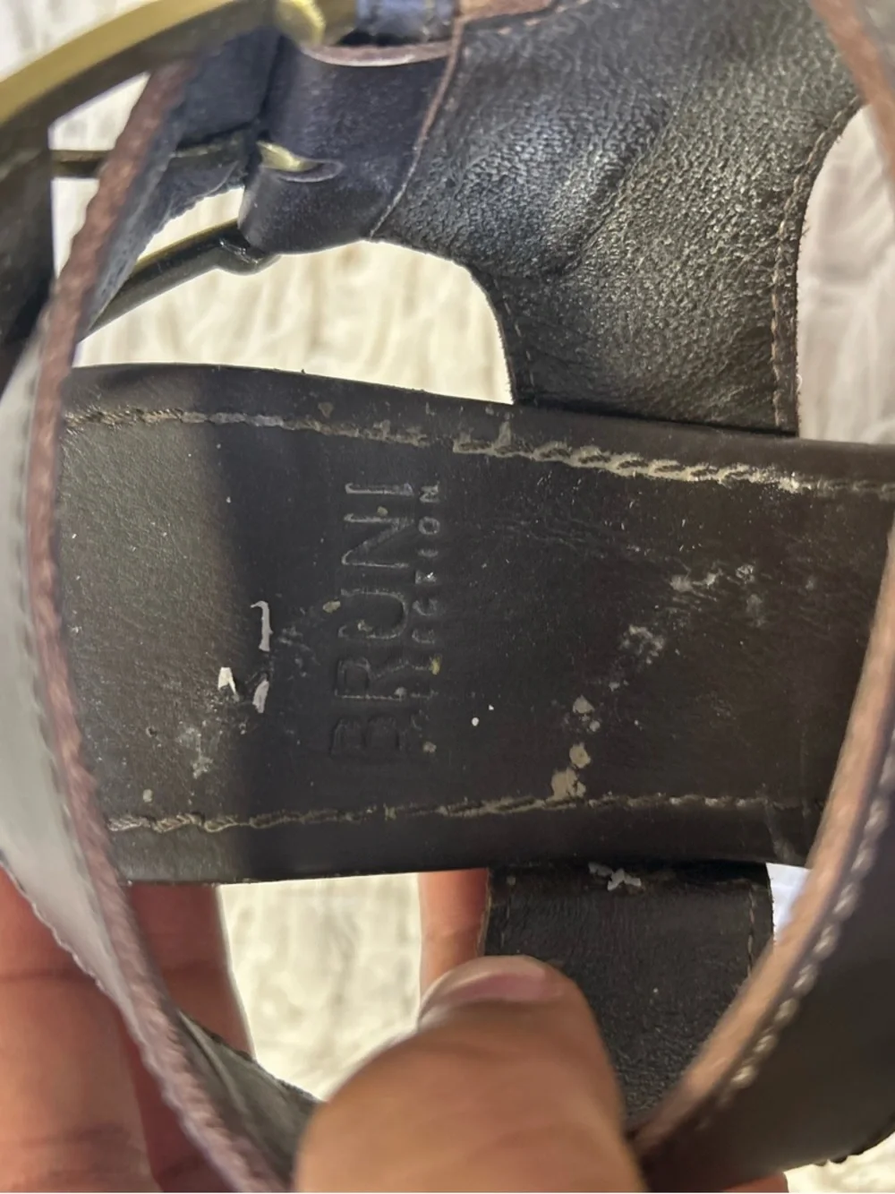 ◾️Y2K Vintage Bruni Collection Wooden Platform 90s Chunky Platform Heel - Picture 2 of 8